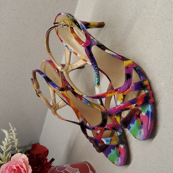 STUART WEITZMAN multi-color heels (sz 8M) - Picture 10 of 10
